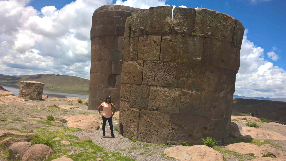 Ancient Sillustani chullpas near Puno, Peru